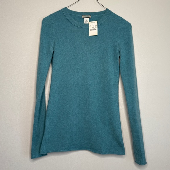 J. Crew Tops - J. Crew Cashmere 100% Sweater Heather Blue Long Sleeve Women's Top Crewneck Crew